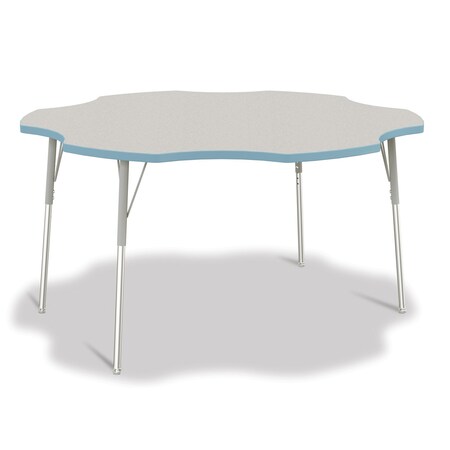 Jonti-Craft Berries Six Leaf Activity Table, 60 in., A-height, Freckled Gray/Coastal Blue/Gray 6458JCA131